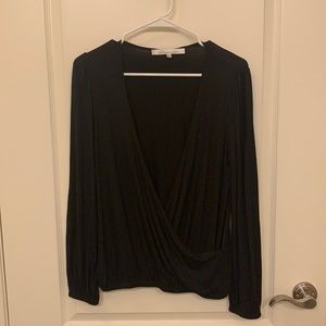 Lovers + Friends black stretchy open front top